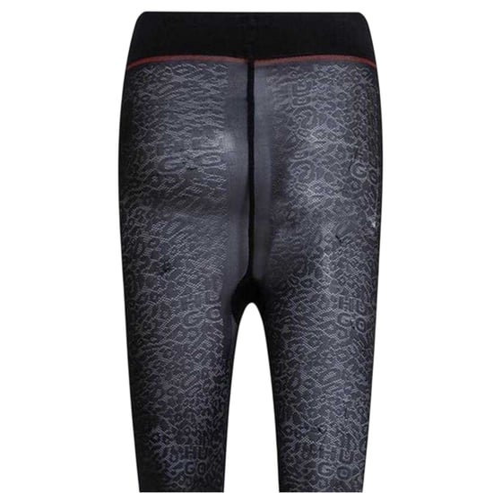 Hugo Womens/Ladies Logo Leopard Print Tights (Black) - Image 3
