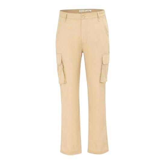 SoulCal Heren Effen Slim Cargo Broek (Crème) - Image 1
