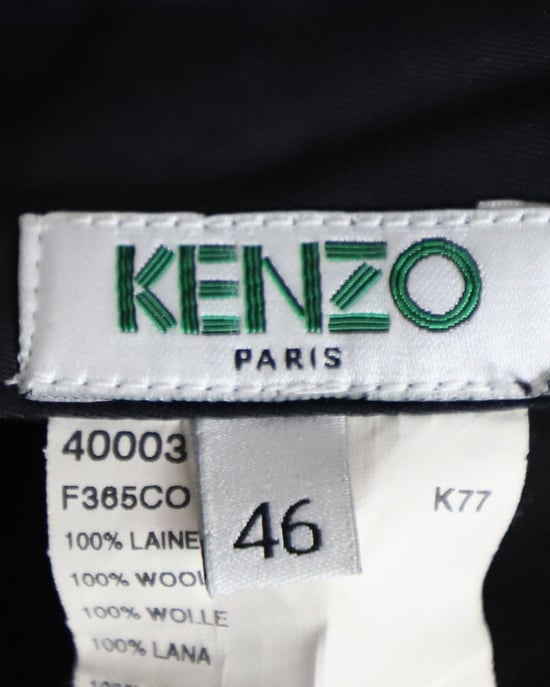 Kenzo Pin Stripe Tailored Trousers in Gray Wool - Image 4