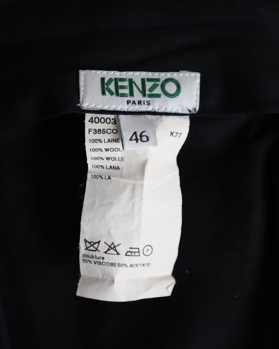 Kenzo Pin Stripe Tailored Trousers in Gray Wool - Image 5
