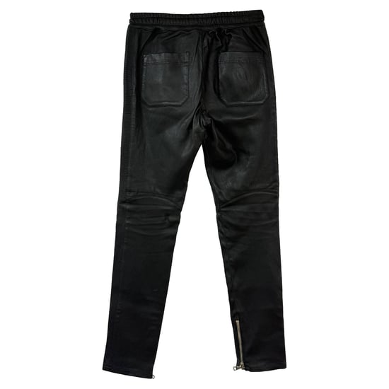 Balmain Drawstring Trousers in Black Leather - Image 2