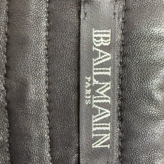 Balmain Drawstring Trousers in Black Leather - Image 4