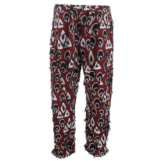 Chloé Geprinte Cropped Broek met Touwtjes in Bordeaux Viscose - Image 1