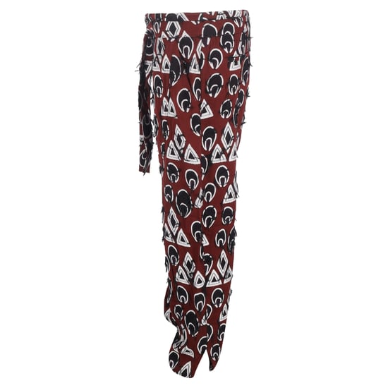 Chloé Geprinte Cropped Broek met Touwtjes in Bordeaux Viscose - Image 2
