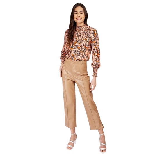 Little Mistress Womens/Ladies Leather Trousers (Camel) - Image 1