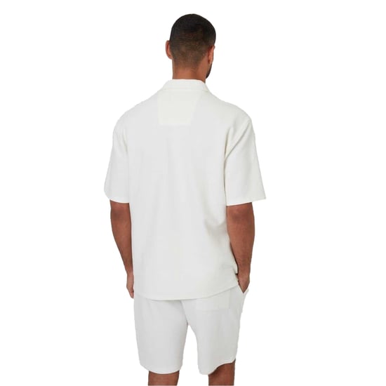 Threadbare Mens Embley Solid Relaxed Fit Shirt (Ecru) - Image 2