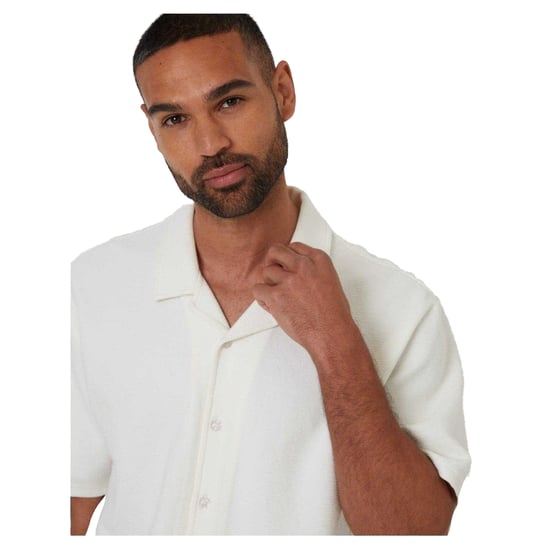 Threadbare Mens Embley Solid Relaxed Fit Shirt (Ecru) - Image 3