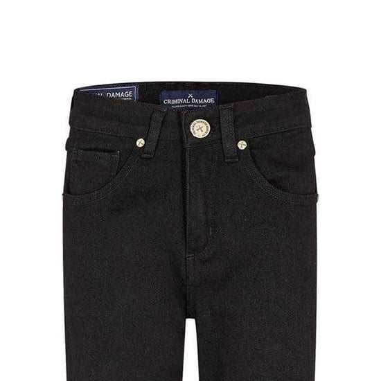 Criminal Damage Mens SOS Ripped Skinny Jeans (Black) - Image 3