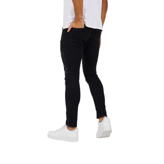 Brave Soul Skinny-jeans voor heren in 'washed'-biker-stijl (Houtskoolwas) - Image 3