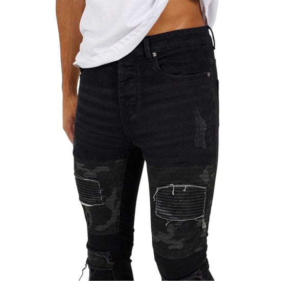 Brave Soul Skinny-jeans voor heren in 'washed'-biker-stijl (Houtskoolwas) - Image 4