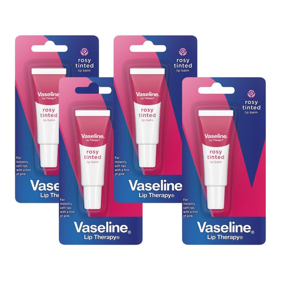 Vaseline Lip Therapy Rosy Tinted Lip Balm Pocket Tube 10g Pink Hint, 4 Pack - Image 1