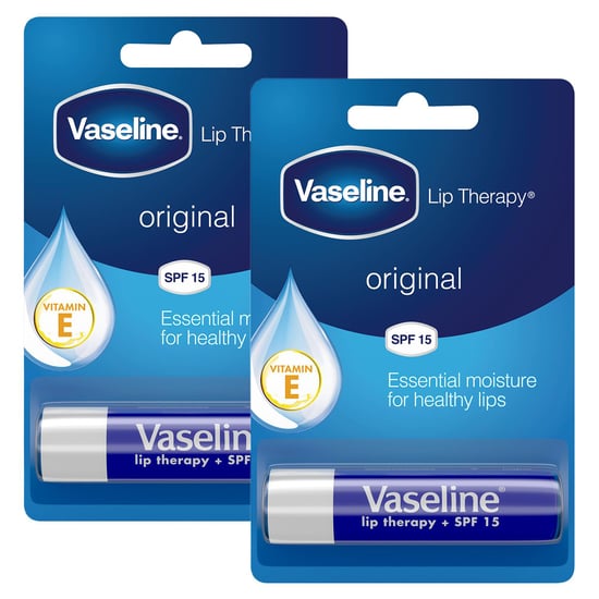 Vaseline Lip Therapy Balm Sticks, Original 4gm Hydrating Lip Care Balm, 2 Pack - Image 1