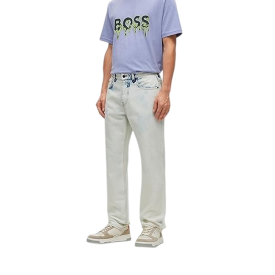 Boss Herenjeans van denim met 5 zakken en rechte pijpen (Pastelblauw) - Image 4