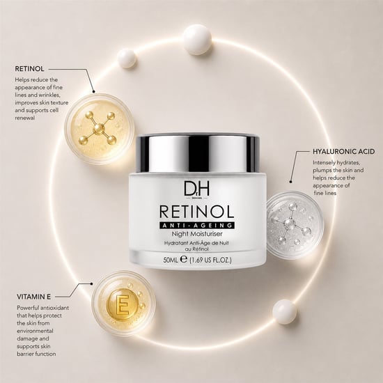 Dr H Retinol Anti-Ageing Night Moisturiser 50ml for Fine Lines, Wrinkles, Loss of Firmness - Image 2