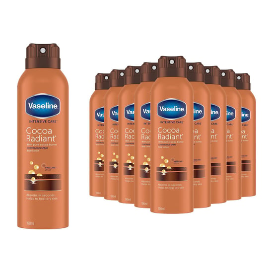 Vaseline Intensive Care Cocoa Radiant Spray Body Moisturiser 190ml 12 Pack - Image 1