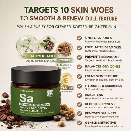 Dr. Botanicals Anti-Ageing Salicylic Acid Exfoliator with Coffee, Walnut & Vitamin E 30ml for Acne, Blemishes, Large Pores - Image 2