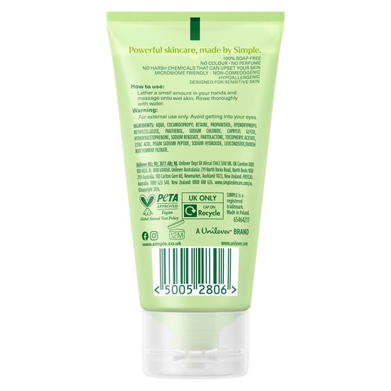 Simple Kind to Skin Soap Free Refreshing Facial Gel Wash, 3 x 50ml - Image 6