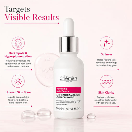 skinChemists Verhelderend gezichtsserum met 2,5% tranexaminezuur en 4% niacinamide (30 ml) - Image 5