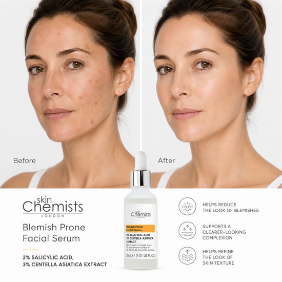 skinChemists Gezichtsserum voor de huid met onzuiverheden: 2% salicylzuur, 3% Centella Asiatica, 30 ml - Image 2