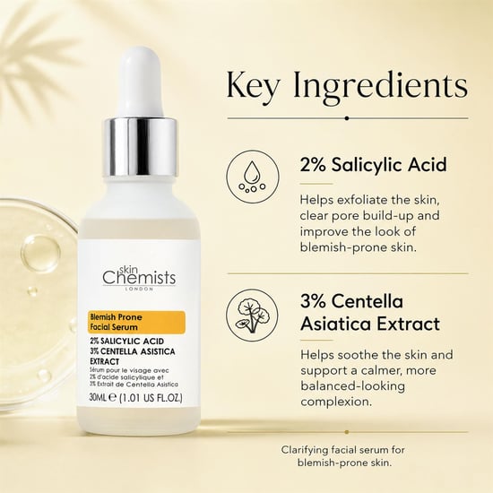 skinChemists Gezichtsserum voor de huid met onzuiverheden: 2% salicylzuur, 3% Centella Asiatica, 30 ml - Image 3