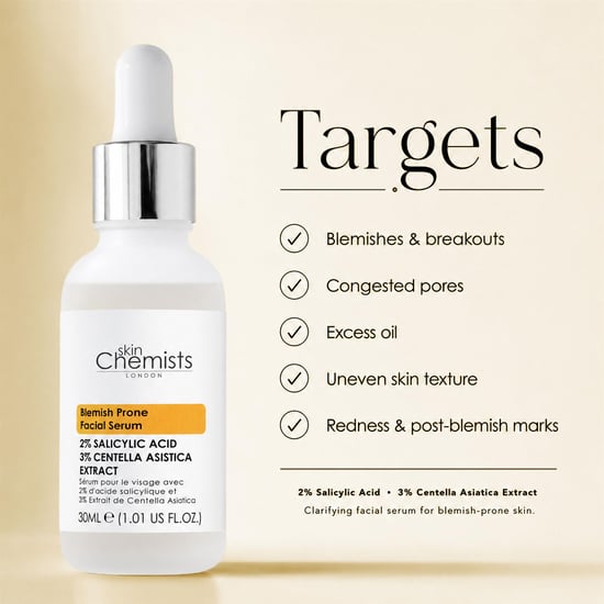 skinChemists Gezichtsserum voor de huid met onzuiverheden: 2% salicylzuur, 3% Centella Asiatica, 30 ml - Image 5