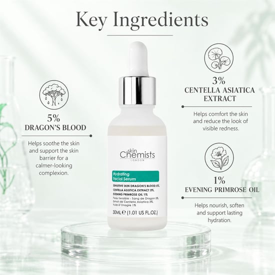 skinChemists Sensitive Skin 5% Dragon's Blood, 3% Centella Asiatica Facial Serum 30ml for Dullness, Dryness - Image 3