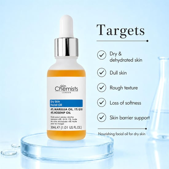 skinChemists Dry Skin Marula Oil 4%, Q10 1%, Rosehip Oil 4% Anti-Ageing Facial Serum 30ml for Fine Lines, Wrinkles, Dryness - Image 3
