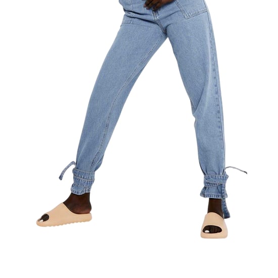 Missy Empire Womens/Ladies Denim Tie Up Relaxed Fit Jeans (Blue) - Image 3