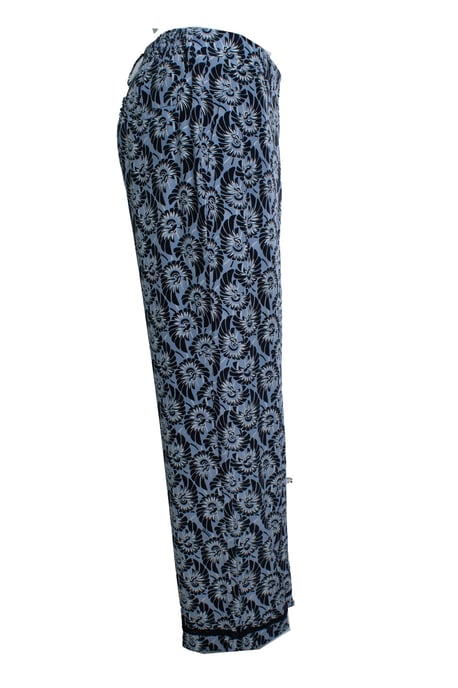 Prada, blue floral printed silk casual pantalon - Image 2