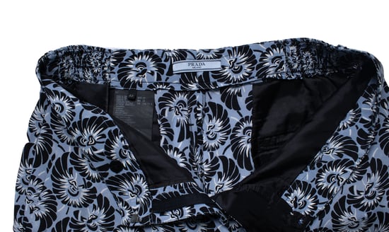 Prada, blue floral printed silk casual pantalon - Image 5