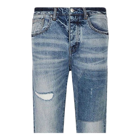 Armani Exchange Heren Versleten Tapered Jeans (Indigo) - Image 3