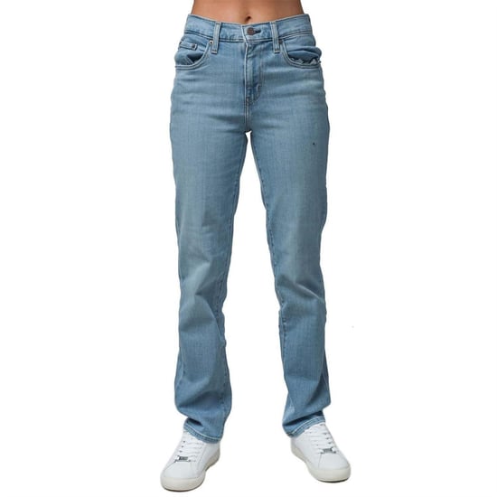 Levis Damesjeans 724 van katoen met hoge taille (Lichtblauw) - Image 1