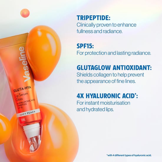 Vaseline Gluta-Hya Lip Serum Gloss Juicy Peach Hydrating Moisture Care 10ml, 3 Pack - Image 4