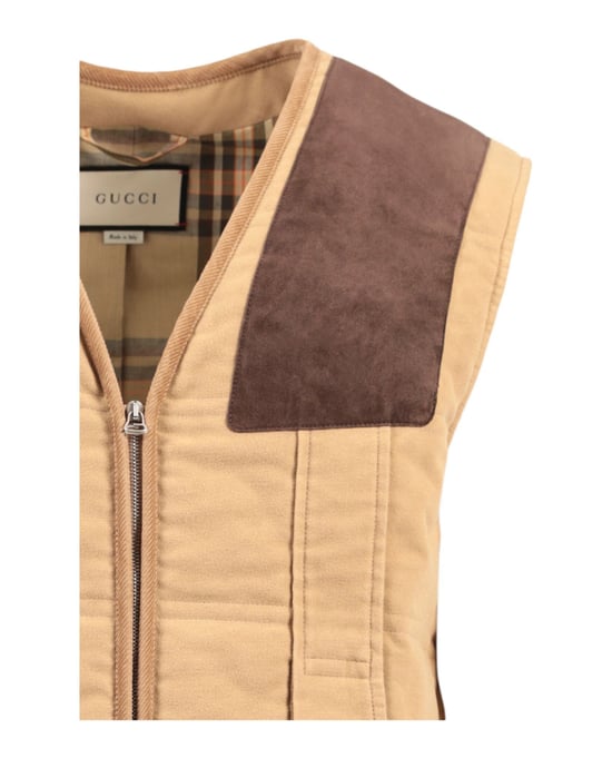 Gucci mollskinnsväst med mockadetaljer - Image 3