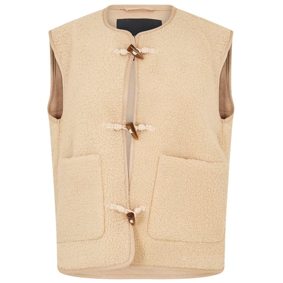 Threadbare Womens/Ladies Itoje Borg Gilet (Ecru) - Image 2