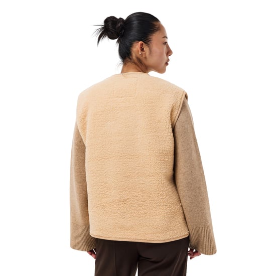 Threadbare Womens/Ladies Itoje Borg Gilet (Ecru) - Image 4