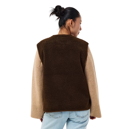 Threadbare Womens/Ladies Itoje Borg Gilet (Chocolate) - Image 3