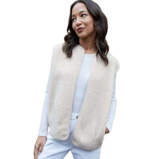 Threadbare Dames Niya Borg Lichtgewicht Gilet (Ecru) - Image 2
