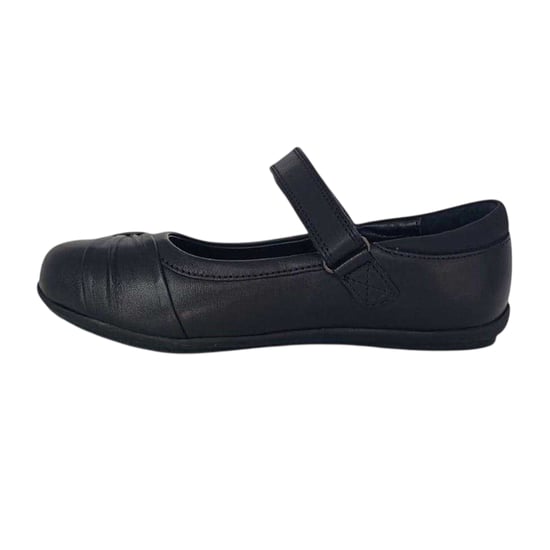 Pretty Green Meisjes Loreto Leren Gevoerde Platte School schoenen (Zwart) - Image 3