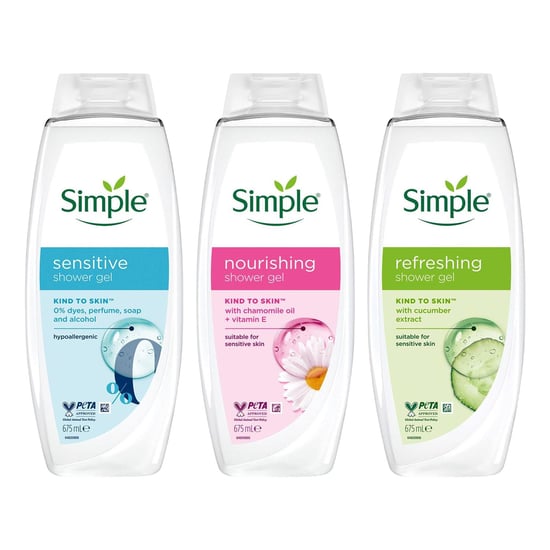 Simple Shower Gel & Shower Cream 675ml Multipack 12 Bottles - Image 1