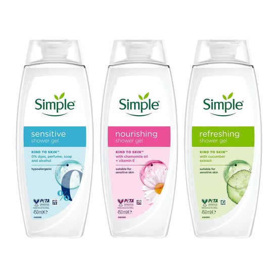 Simple Shower Gel & Shower Cream 450ml Multipack 12 Bottles - Image 1