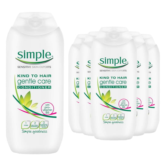 Simple Kind to Hair Gentle Care Conditioner for Sensitive Scalp, 6 x 200ml - Image 1