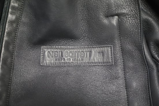 Neil Barrett Zip Up Bomber Jacket in Black Leather - Image 4