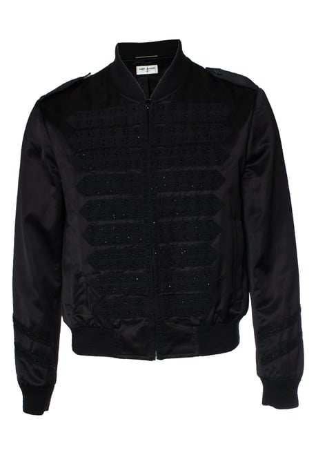 Saint Laurent, Military officer bomber in satin - Image 1