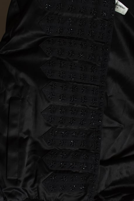 Saint Laurent, Military officer bomber in satin - Image 5
