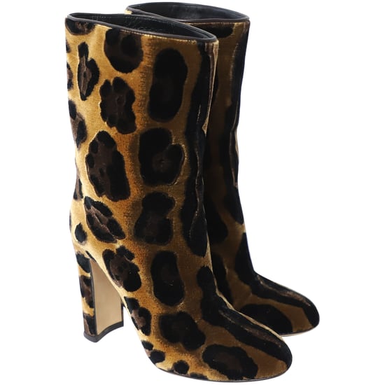 Dolce & Gabbana Leopard Print Calf Boots Multicolor Velvet - Image 3