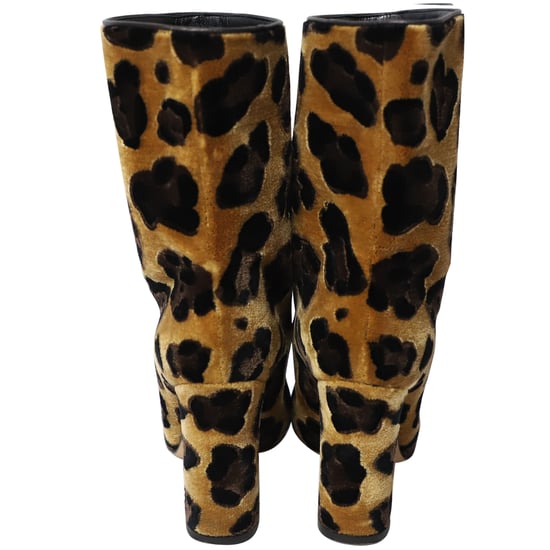 Dolce & Gabbana Leopard Print Calf Boots Multicolor Velvet - Image 4