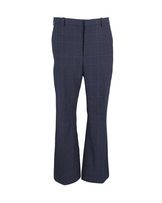 Balenciaga Checked Trousers in Blue Cotton - Image 1