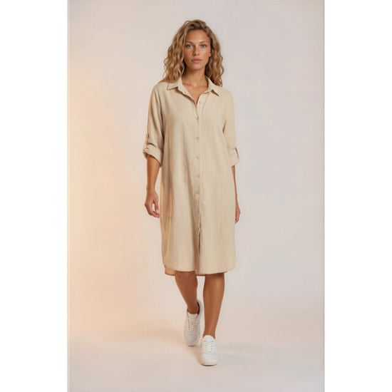 FOS Amsterdam Fos 7771 jurk lina uni beige - Image 1