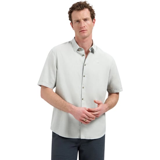 No Excess Shirt short sleeve with linen dusty green - Image 1